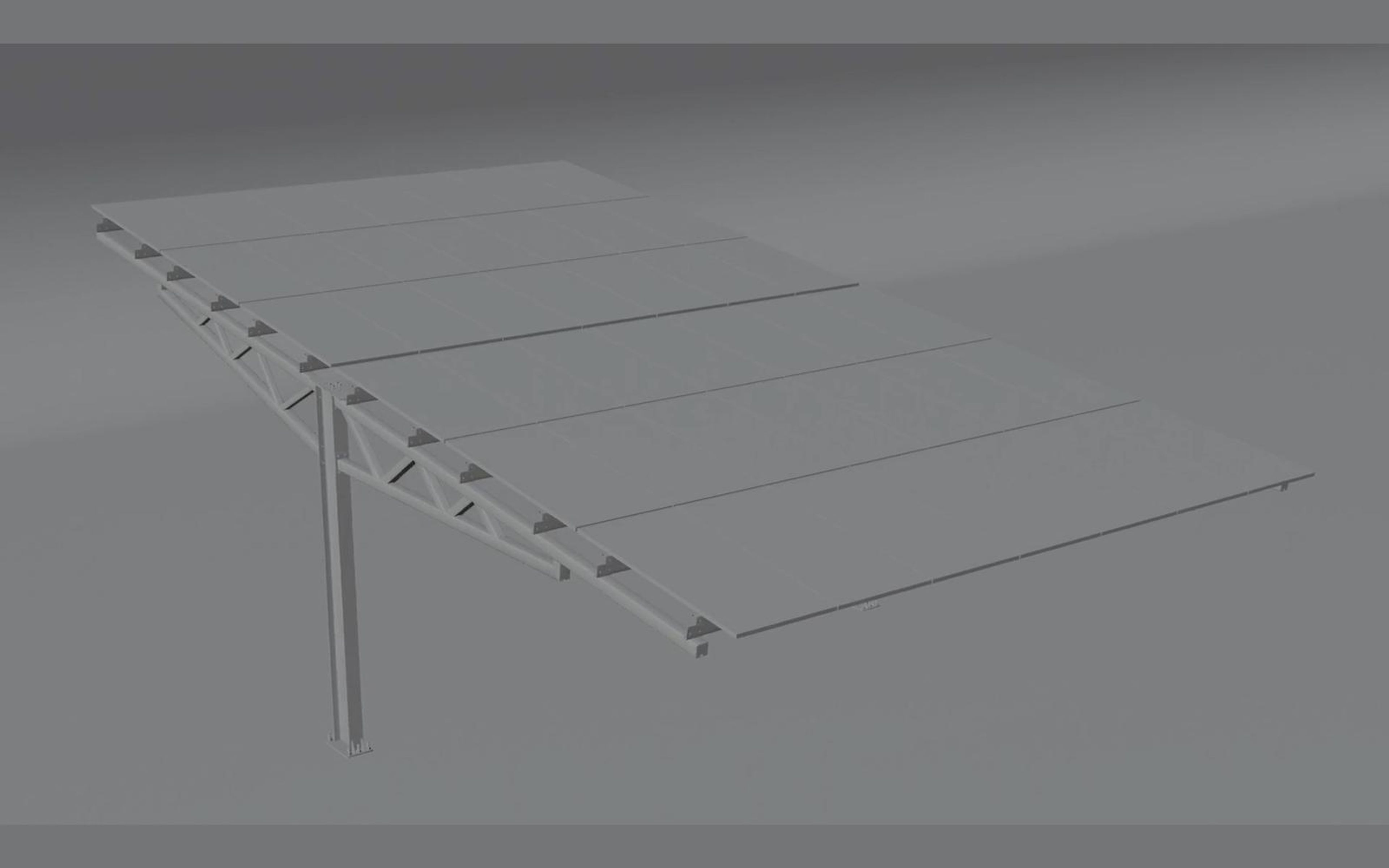 Carport canopy as a grey clay render
