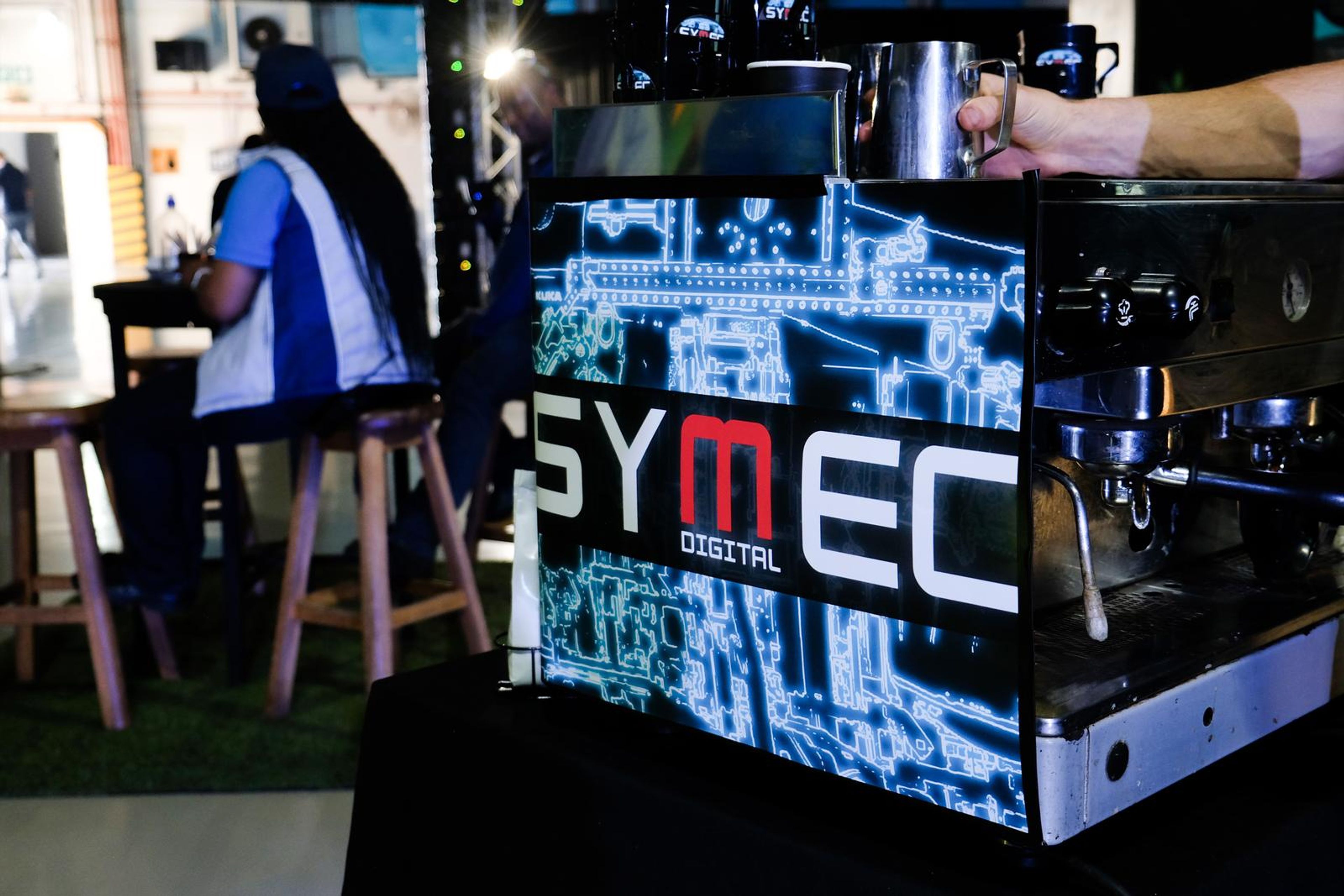 Symec-branded espresso machine at the Death by Coffee bar