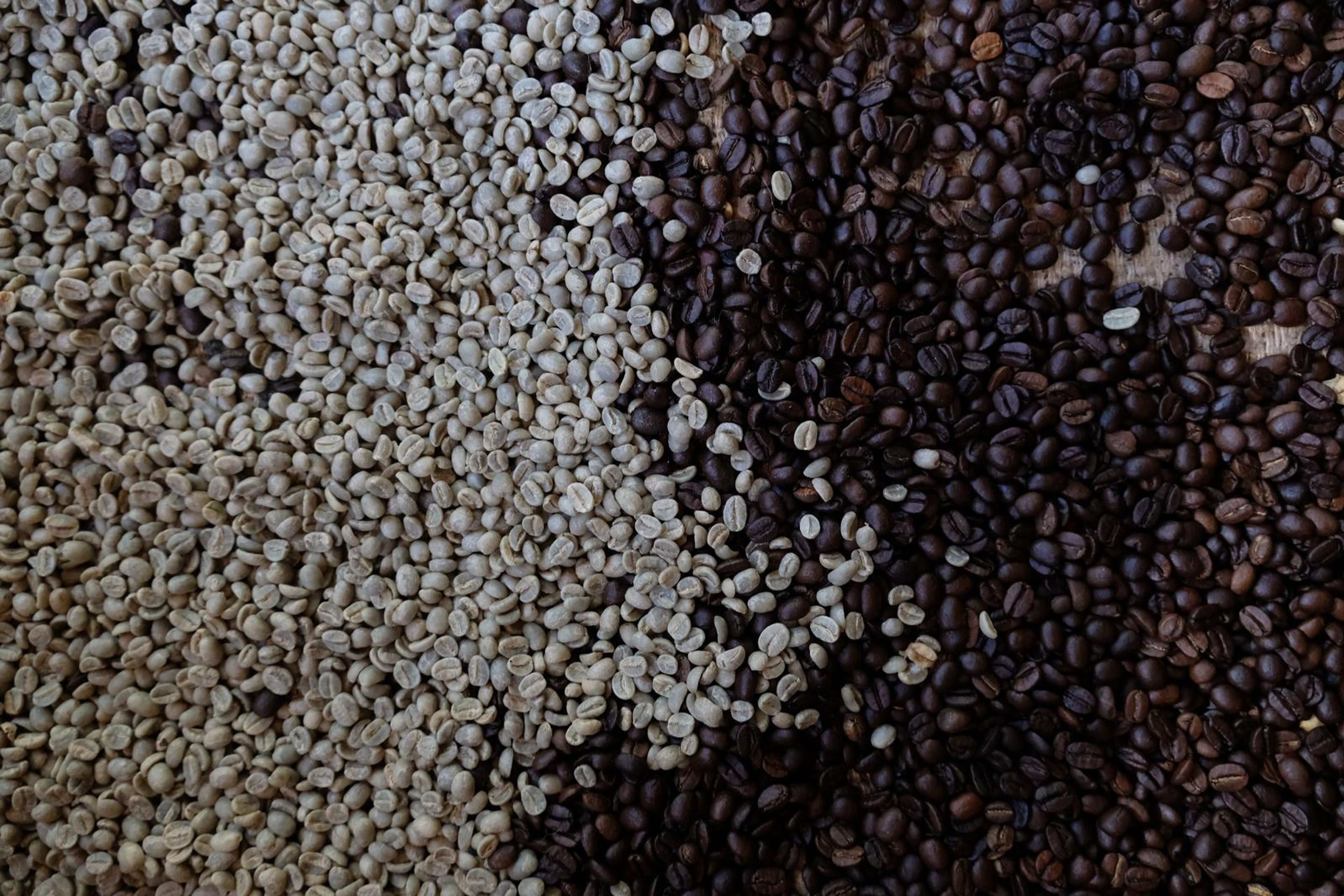 Death By Coffee creative product photography of coffee, beans and branded bags