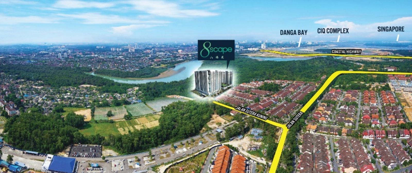 Location and access map for 8scape Residences @ Sutera