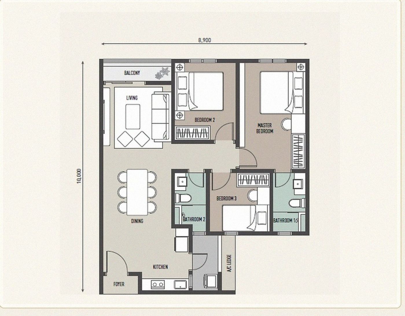 Type B — 872 sq ft