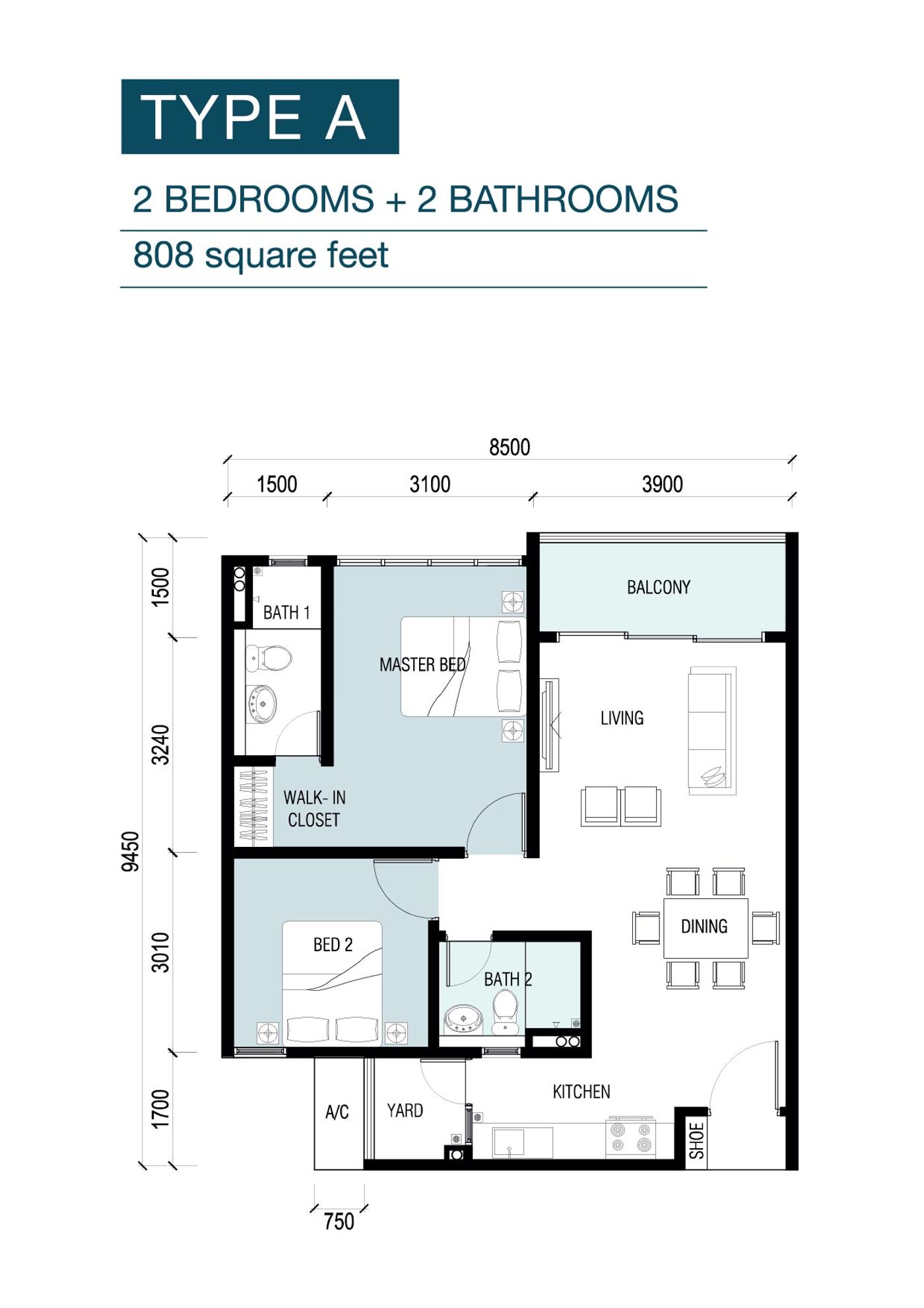 8scape Residences @ Sutera floor plan 2 of 6