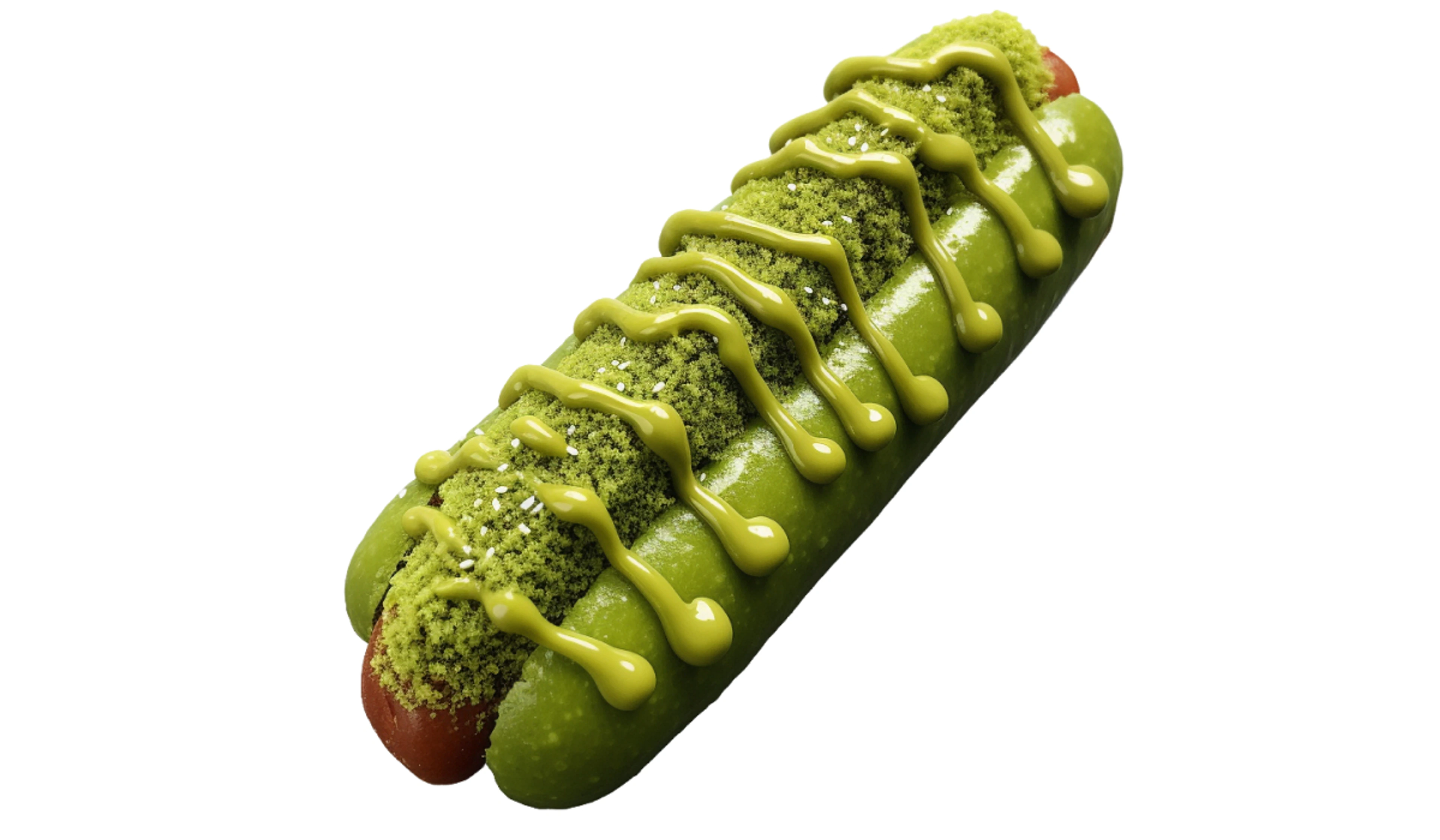 Hot dog with matcha generated by Stable Diffusion