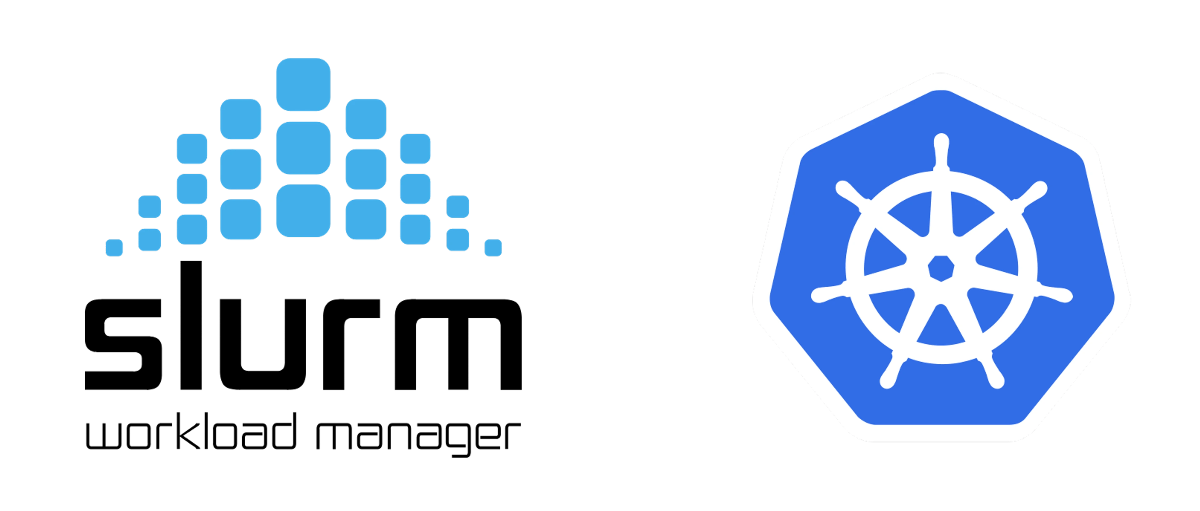 slurm and kubernetes logos