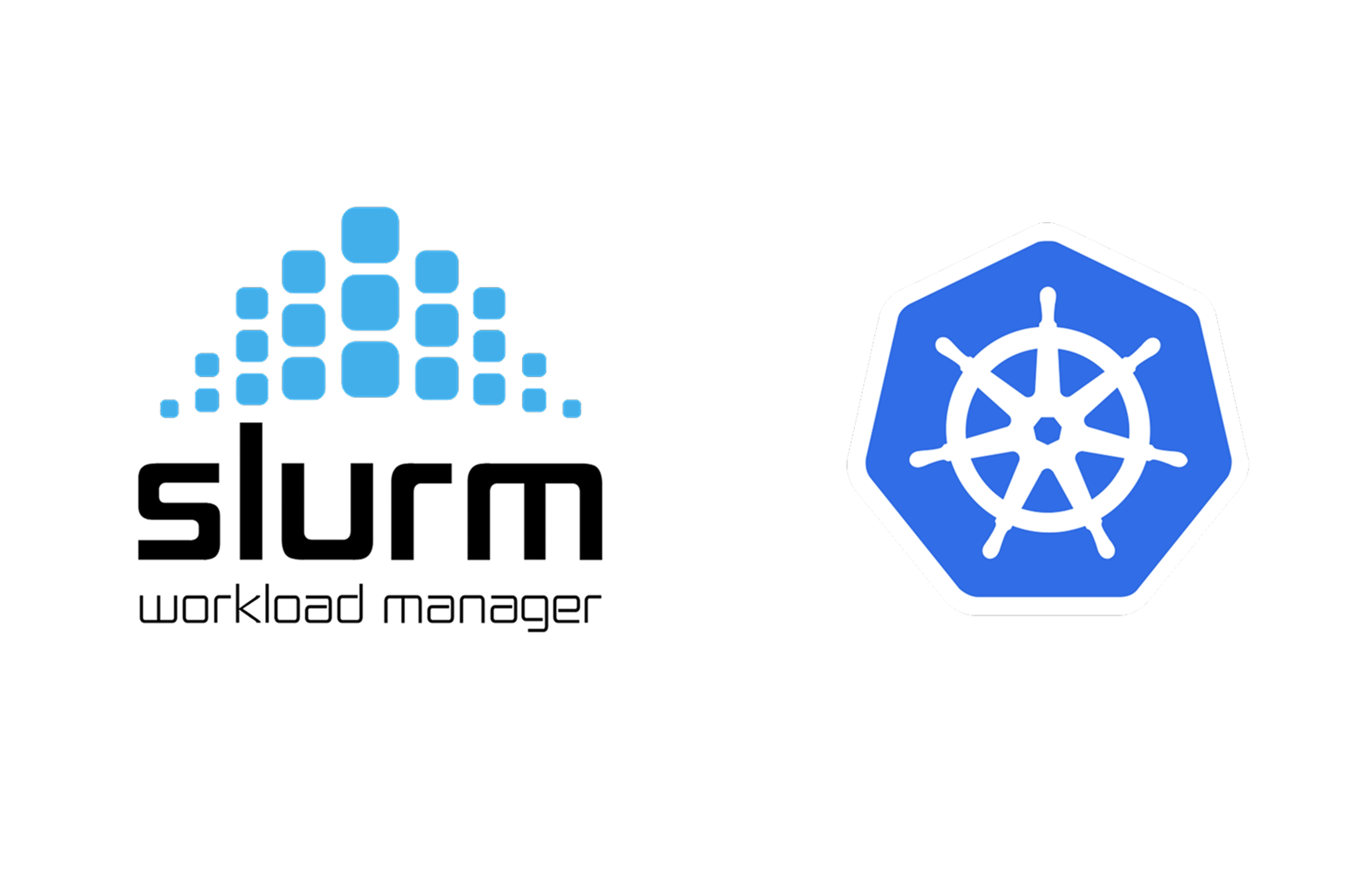 slurm and kubernetes logos