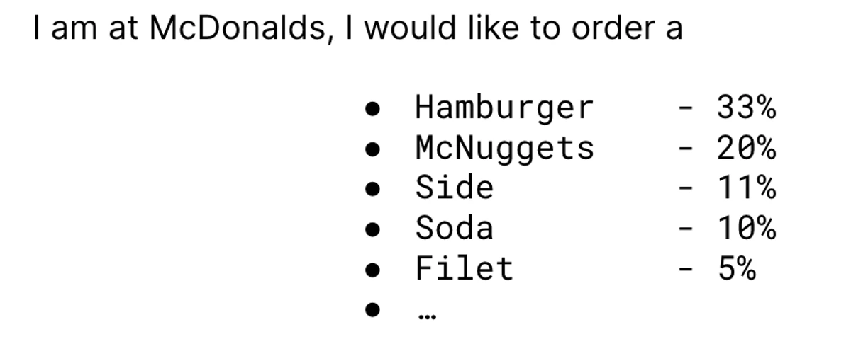 I am at McDonalds, I would like to order a - and a list of words