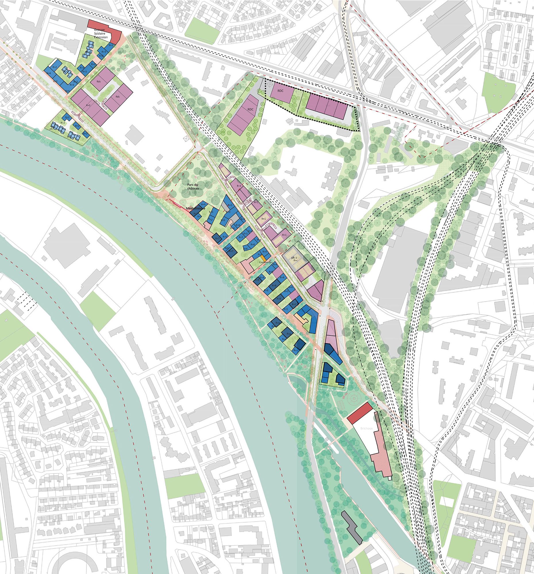 Plan masse du nouveau quartier