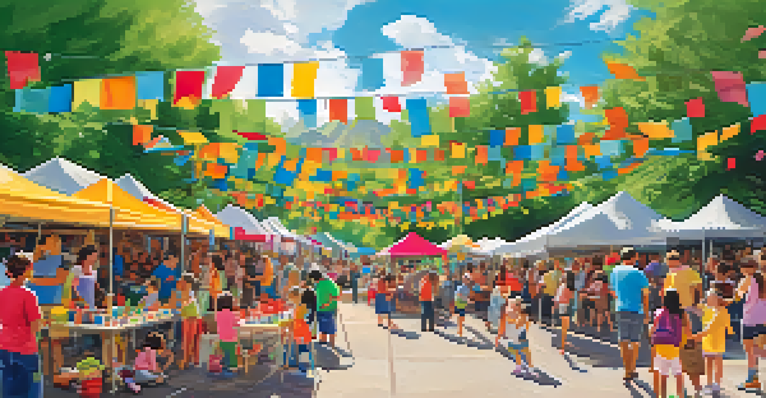 Families enjoying interactive art activities at a cultural festival in Colorado.
