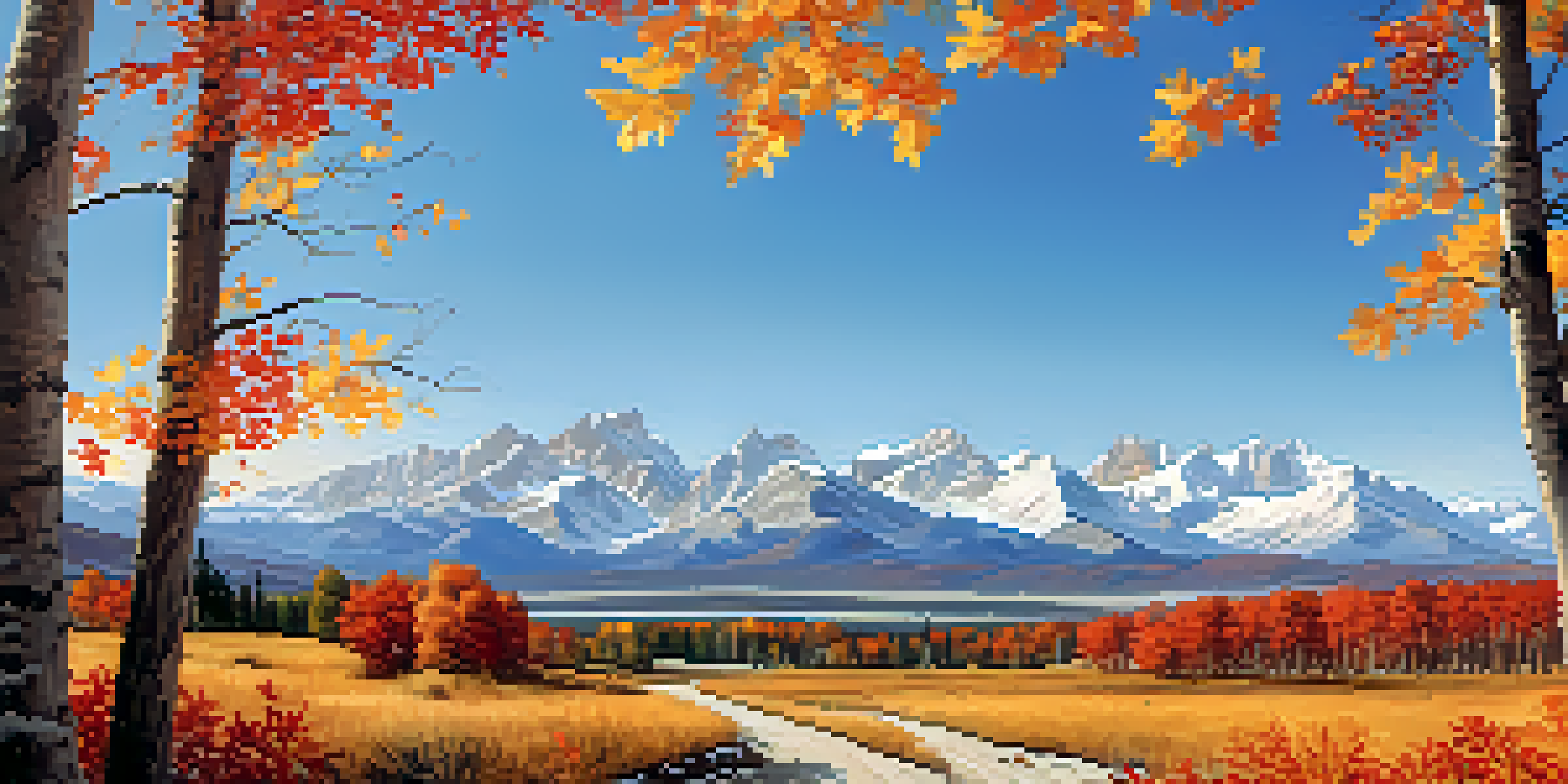 A scenic view of the Rocky Mountains in autumn, with colorful foliage and snow-capped peaks.