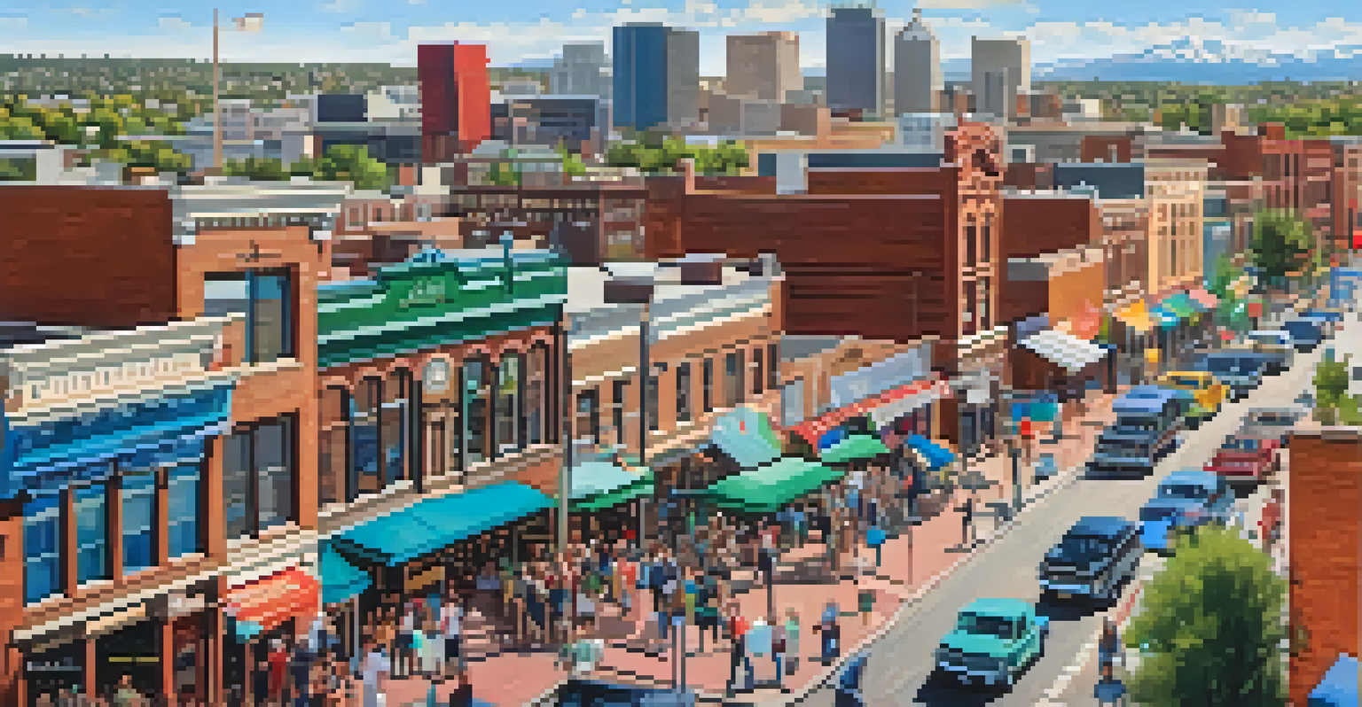 Aerial view of Denver's Five Points neighborhood during a heritage festival.