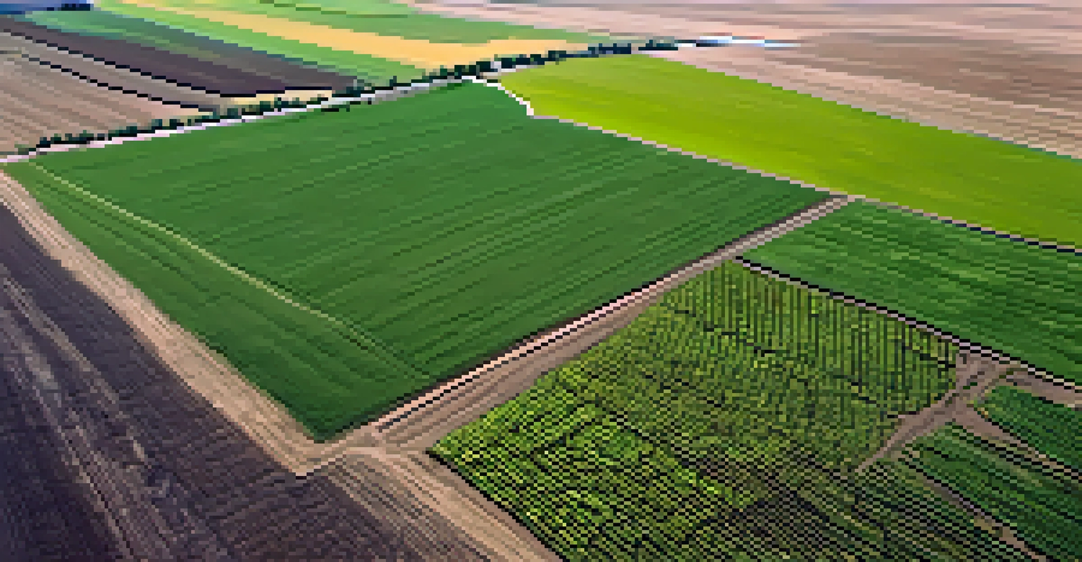 An aerial view of a Colorado farm using drones and satellite technology for precision agriculture.