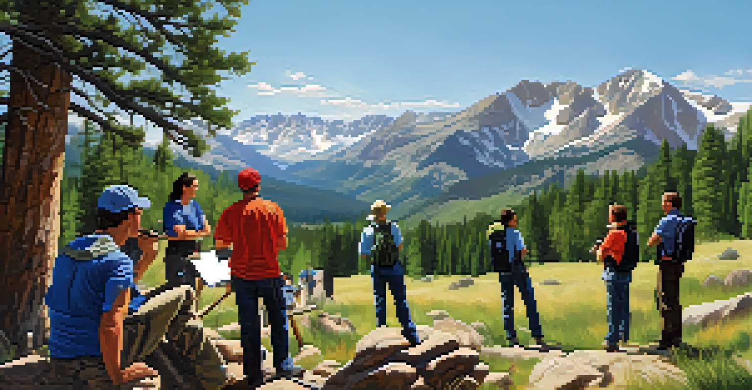 Professionals hiking in the Colorado mountains, enjoying nature and teamwork, highlighting the importance of work-life balance.