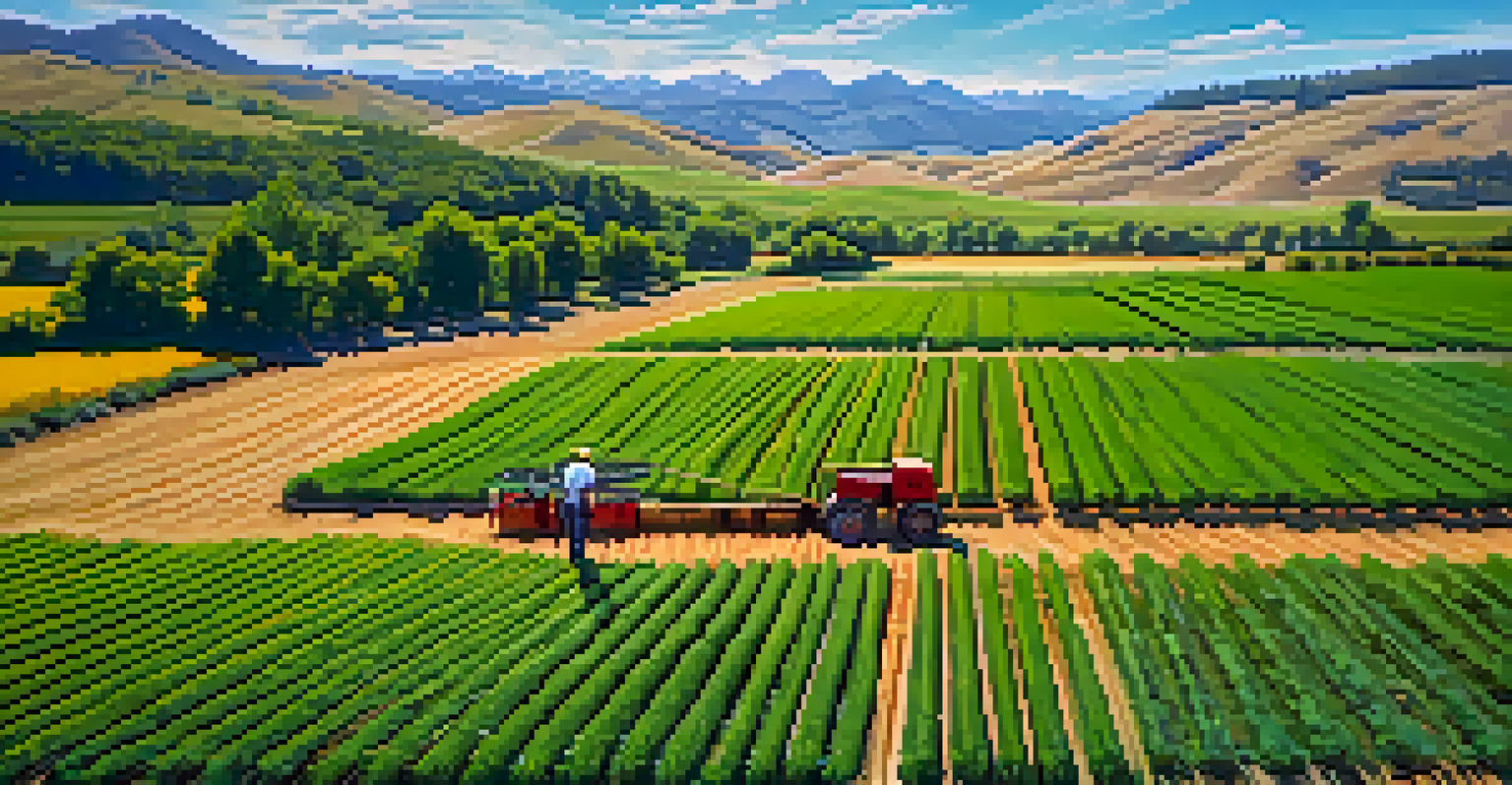 Close-up of a farmer using a drone to monitor crops in a green Colorado field.