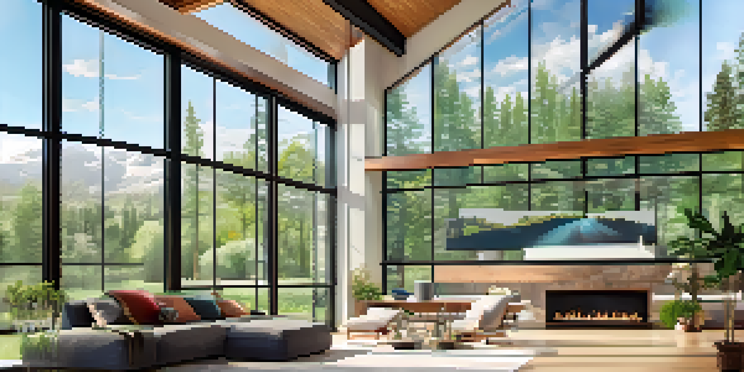 A contemporary home in Colorado with smart technology and a bright interior, surrounded by greenery.
