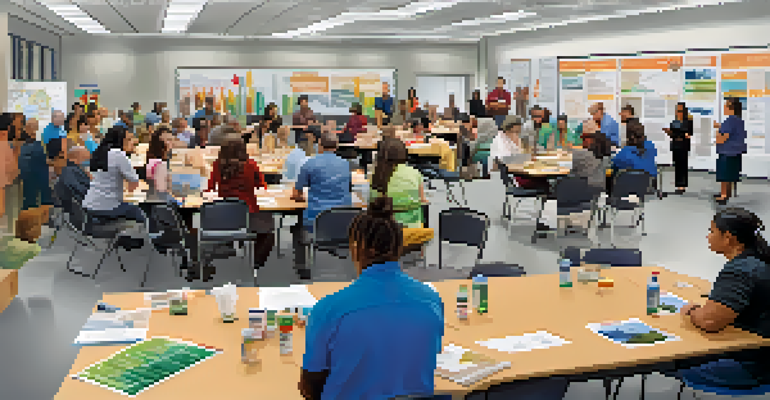 A community workshop focused on disaster preparedness with residents discussing emergency kits and strategies.