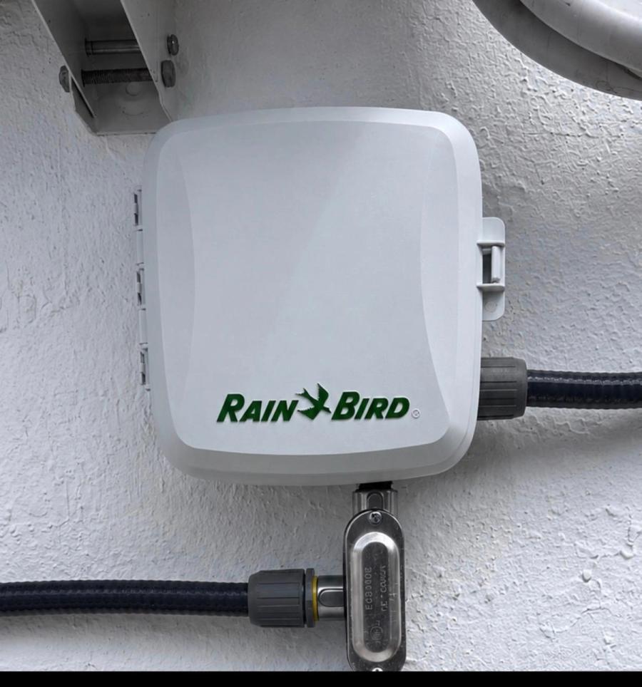 Smart WiFi irrigation controller installed
