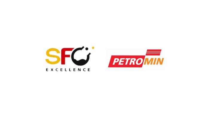 The SFC Excellence and Petromin company logos side by side.
