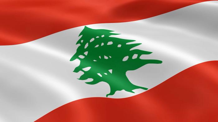 The flag of Lebanon.