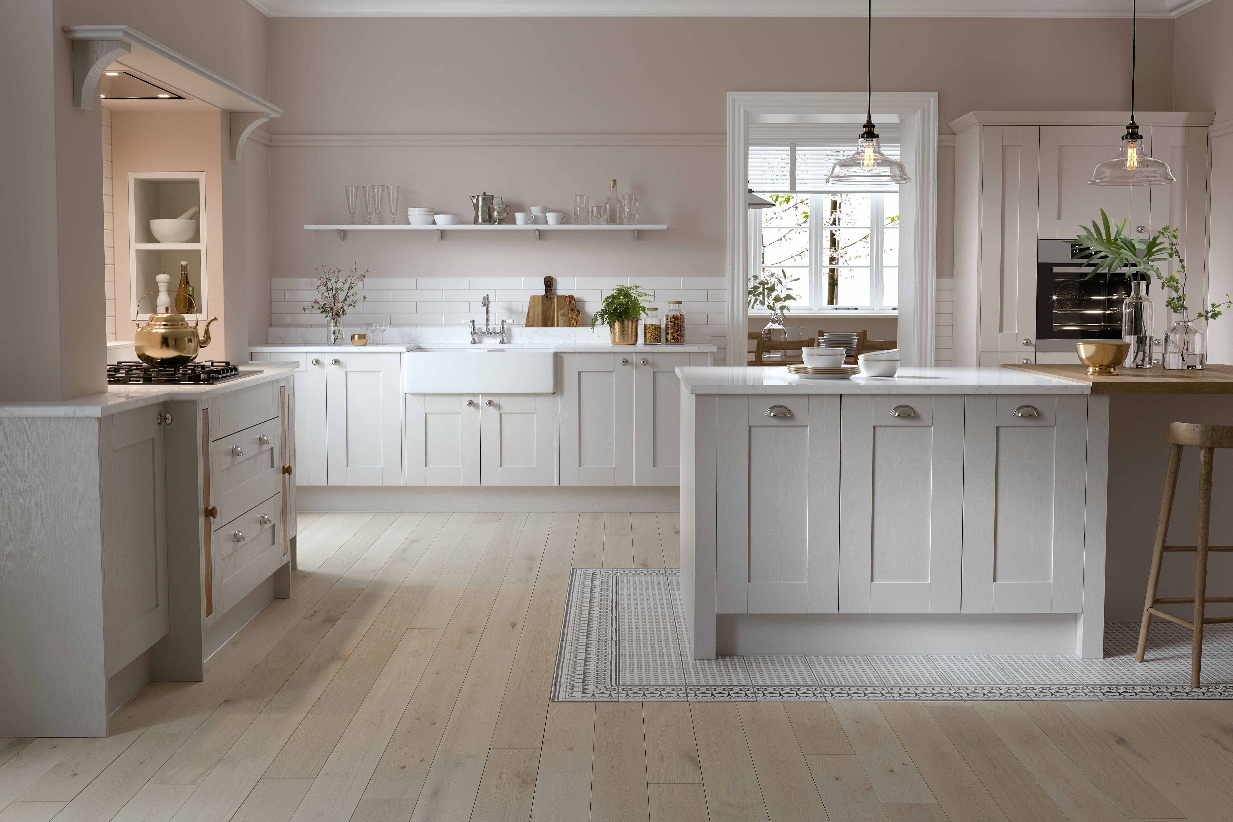 Traditional Farmhouse Shaker Kitchen CGI