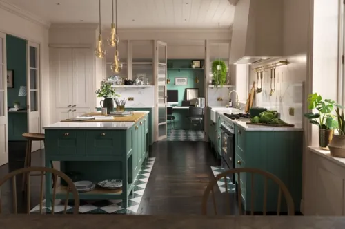 Wren Forest Green Shaker Kitchen, winner of Kitchen of the Year Award - Ideal Home Kitchen Awards 2021