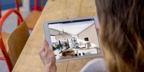 Unreal Engine realtime London penthouse displayed on an iPad device