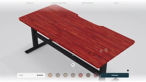 Padauk timber texture applied to the Wyrmwood 3D desk