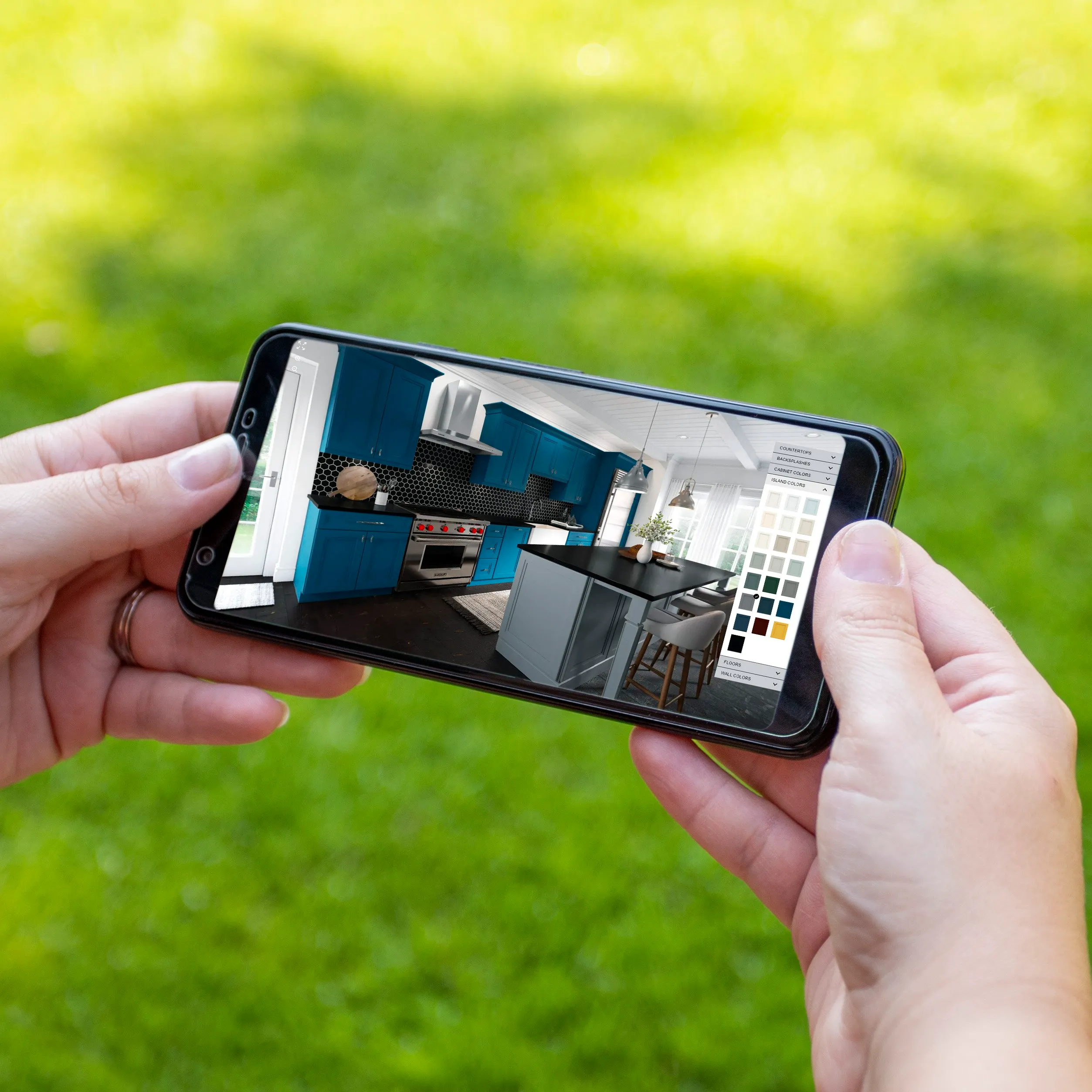 Omega Kitchen visualizer on a mobile device