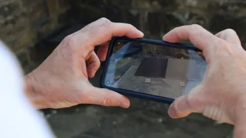 AR paving displayed on a mobile device