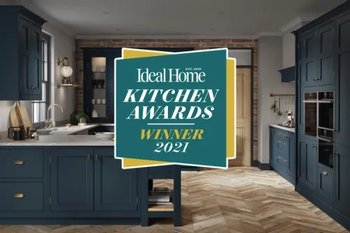 Best Classic Kitchen Award - Ideal Home Magazine - Blue traditional kitchen 3D CGI render
