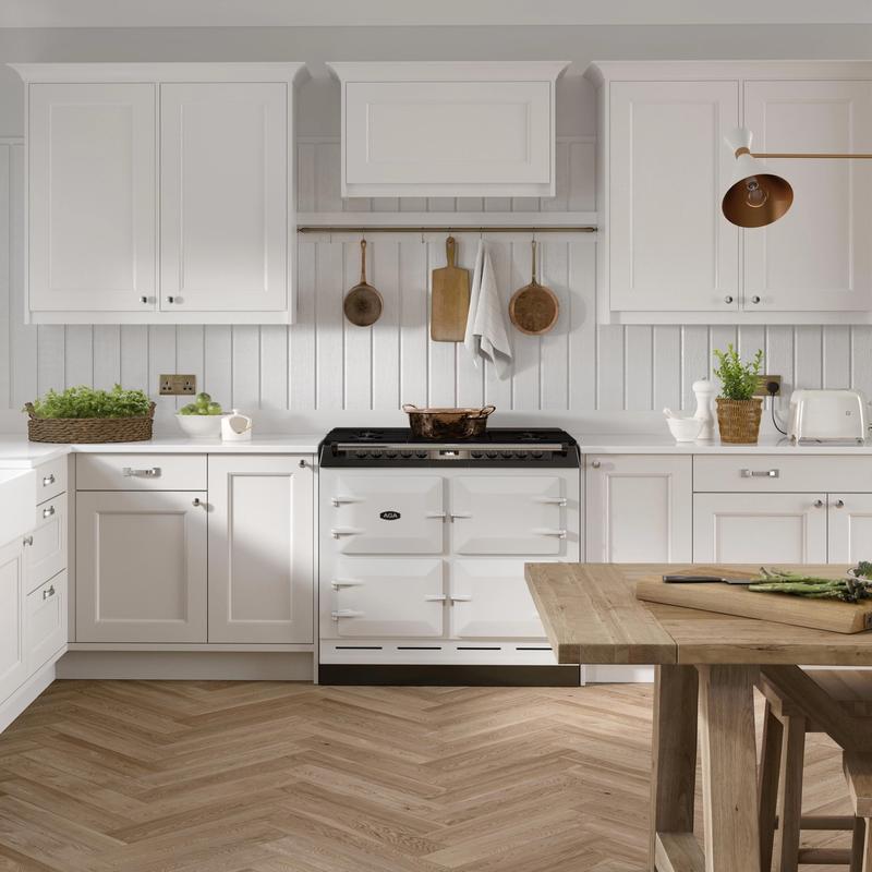 Traditional white Shaker style kitchen CGI