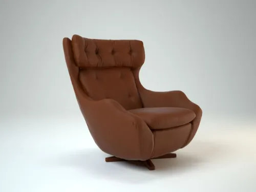 3D scanned clay render of a Parker Knoll Statesman swivel chair 