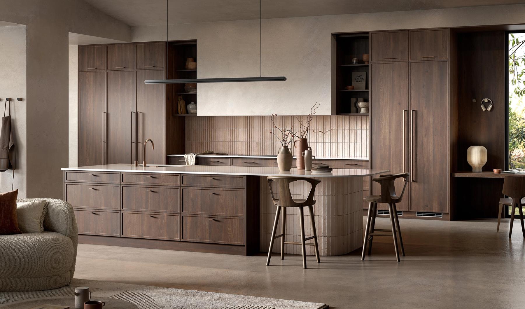 CGI cream and green kitchen interior with boot room utility, winner of Kitchen of the Year 2021.