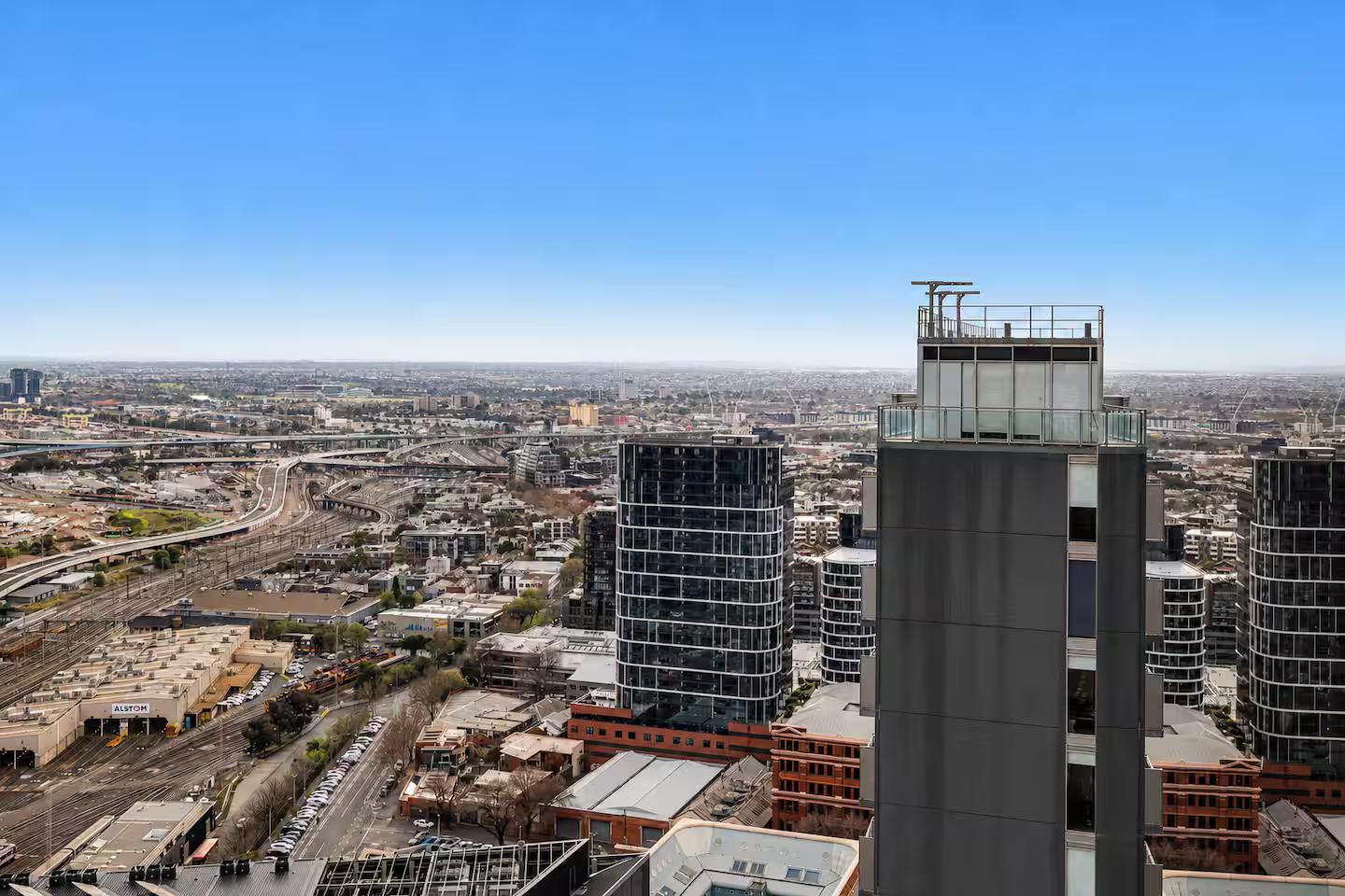 Welcome to your stylish urban escape in the heart of Melbourne CBD
Stay high above Melbourne in this stylish two-bedroom, two-bathroom apartment, featuring sweeping skyline, waterfront and event-night fireworks views
Located at West Side Place, directly opposite Southern Cross Station, the apartment offers modern interiors, a full kitchen and comfortable living and dining spaces. Docklands, Marvel Stadium, Crown, shopping, restaurants and Melbourne’s CBD attractions are all within easy reach.