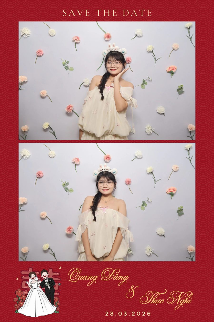 Chupbox Wedding Photobooth for Dang & Nghi at Queen Plaza Ky Hoa