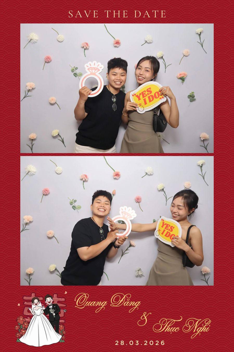 Chupbox Wedding Photobooth for Dang & Nghi at Queen Plaza Ky Hoa