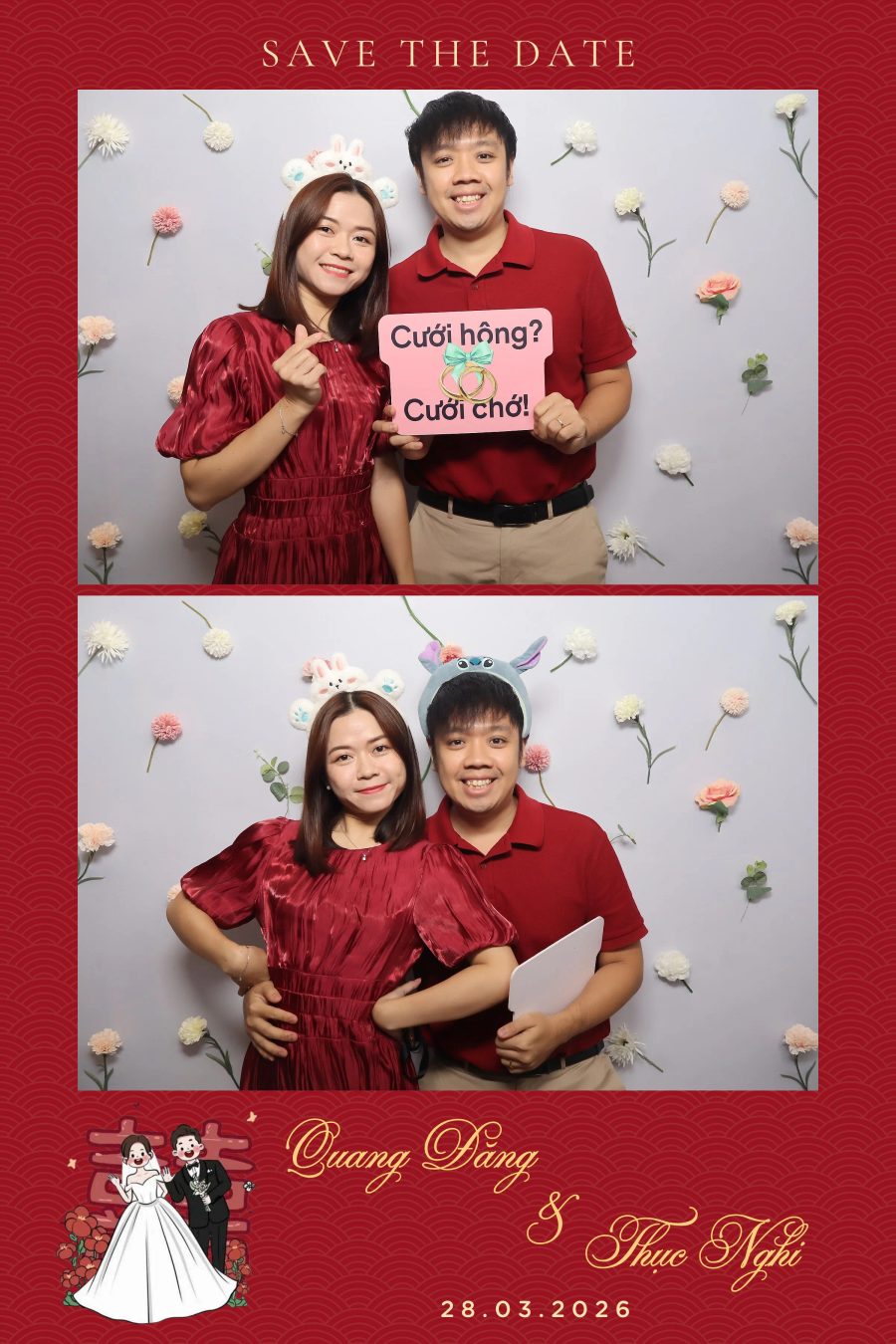 Chupbox Wedding Photobooth for Dang & Nghi at Queen Plaza Ky Hoa