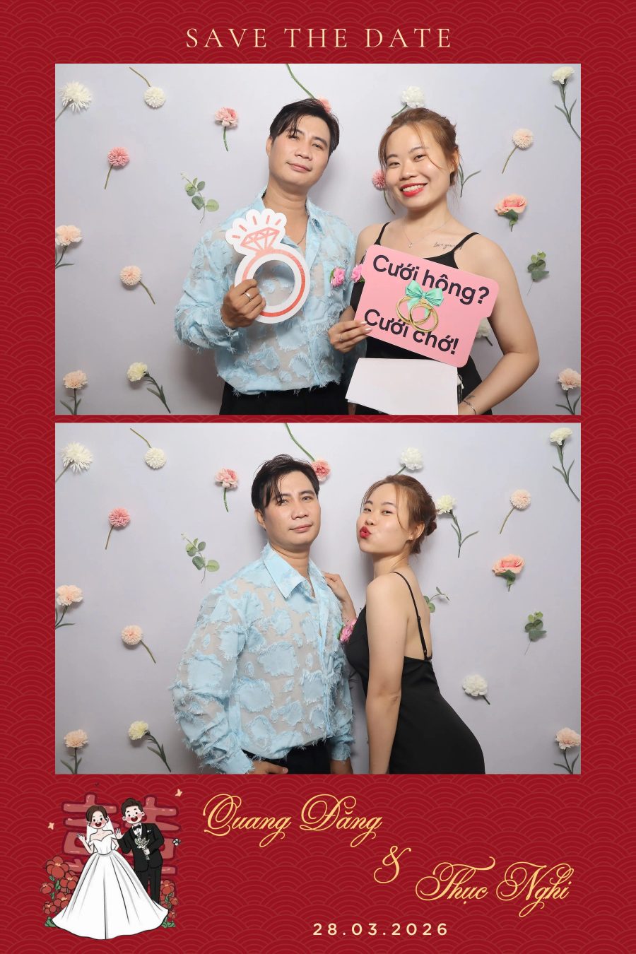 Chupbox Wedding Photobooth for Dang & Nghi at Queen Plaza Ky Hoa