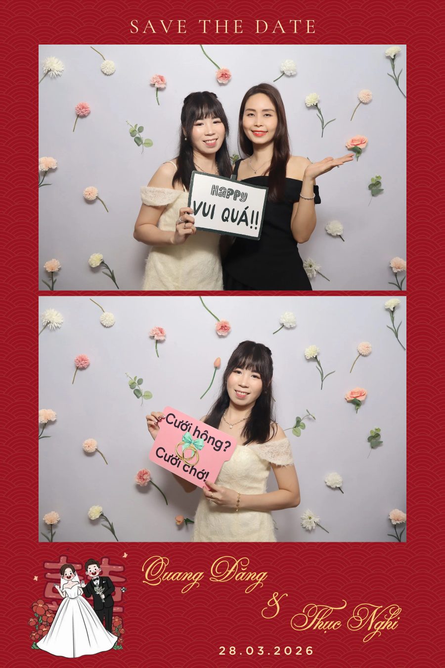 Chupbox Wedding Photobooth for Dang & Nghi at Queen Plaza Ky Hoa