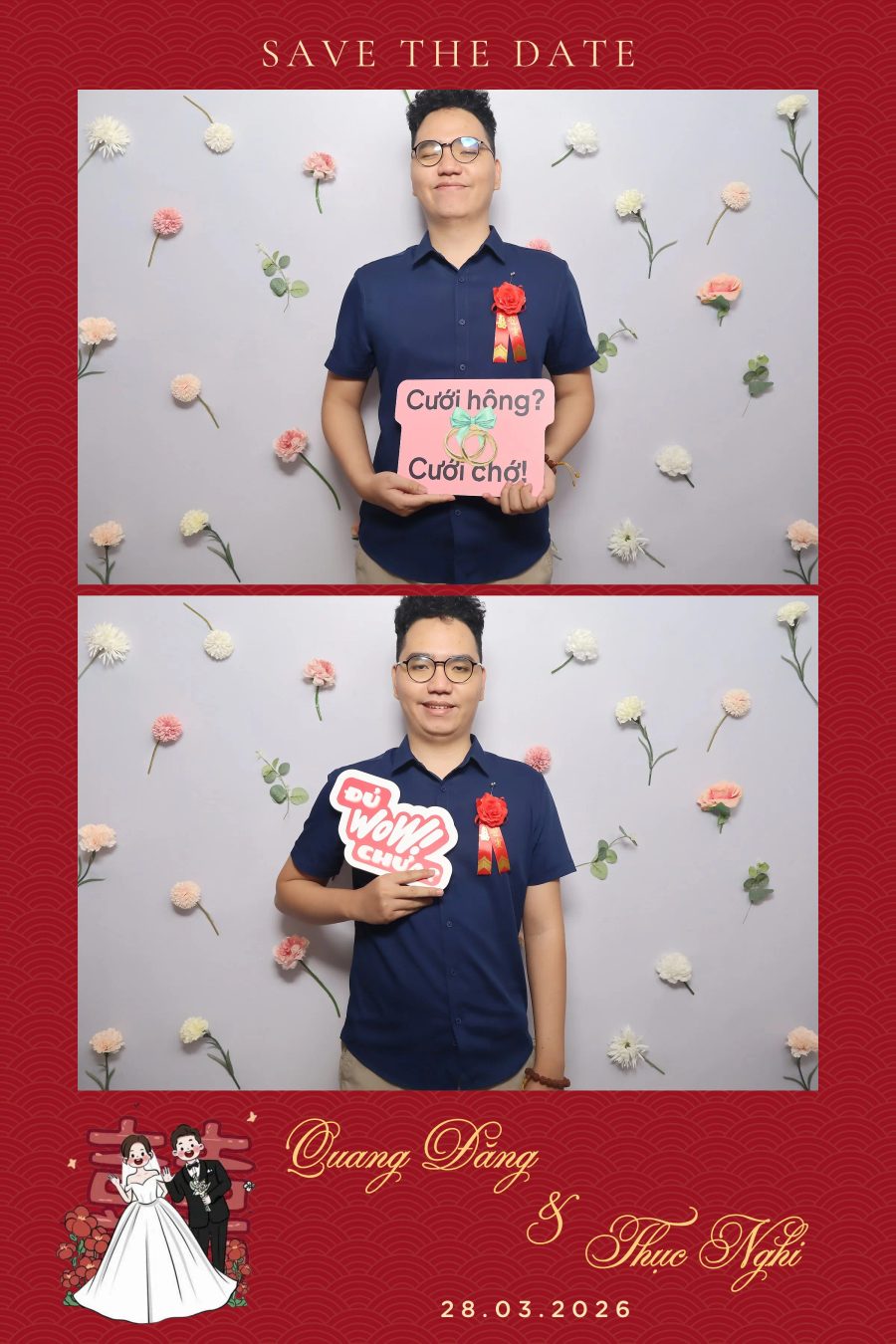 Chupbox Wedding Photobooth for Dang & Nghi at Queen Plaza Ky Hoa