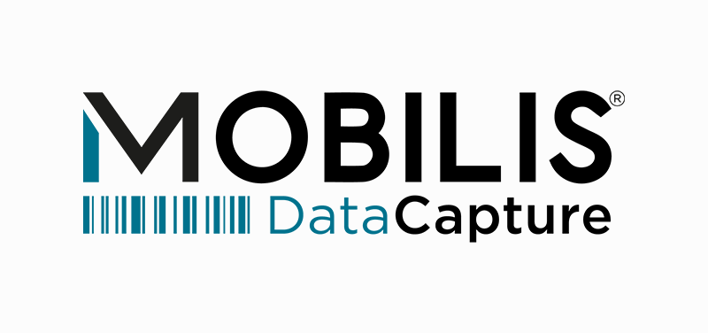 Mobilis DataCapture logo. "MOBILIS" is in black with a teal stylized M, and "DataCapture" is in teal next to a teal barcode graphic.