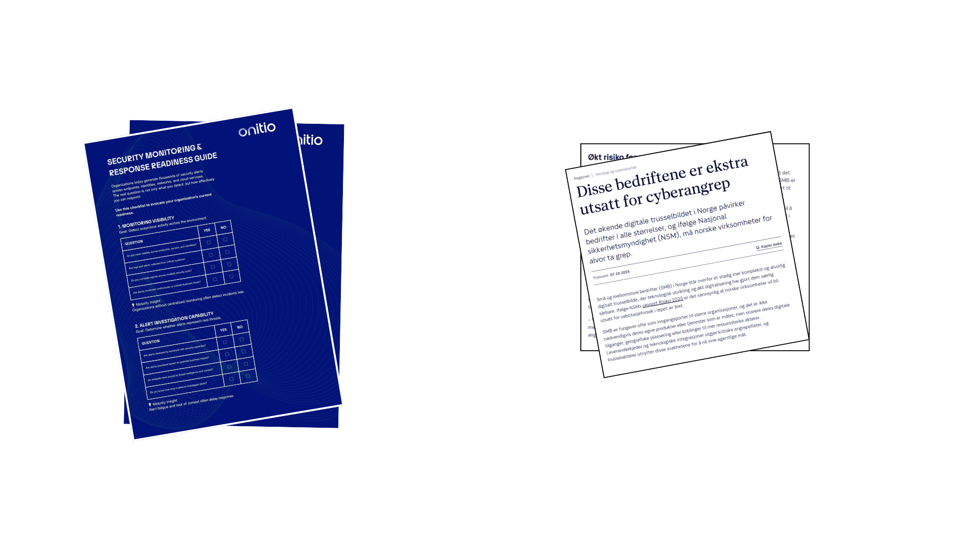 A document with the Norwegian headline "These companies are extra vulnerable to cyber attacks."