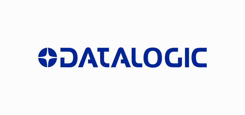 Datalogic logo, with a blue stylized star inside a circle followed by the word "DATALOGIC" in blue text.