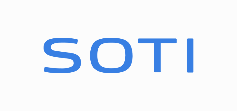 SOTI logo in blue text on a white background.