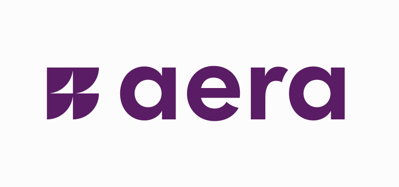 Purple Aera logo with an abstract symbol.