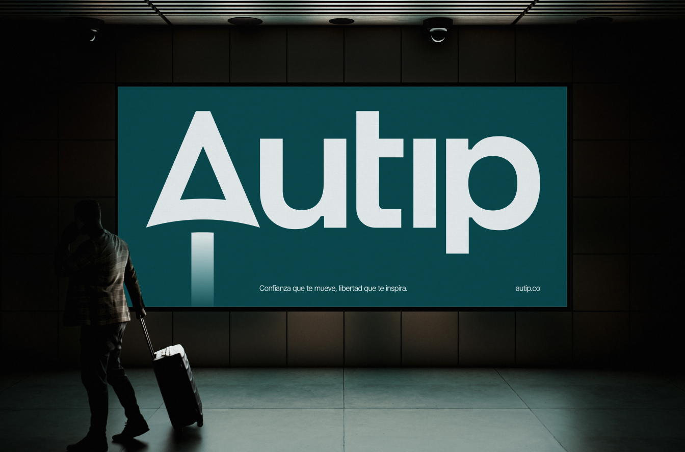Autip airport billboard featuring the brand wordmark