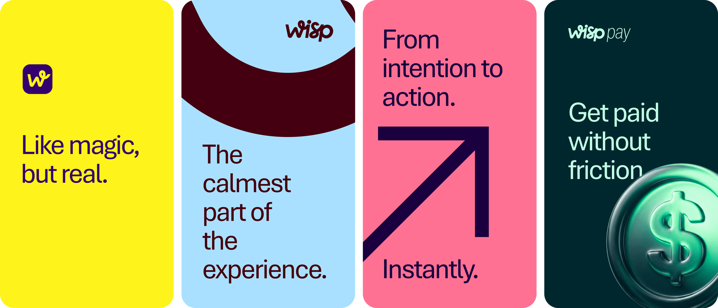 Wisp mobile product interface and campaign cards