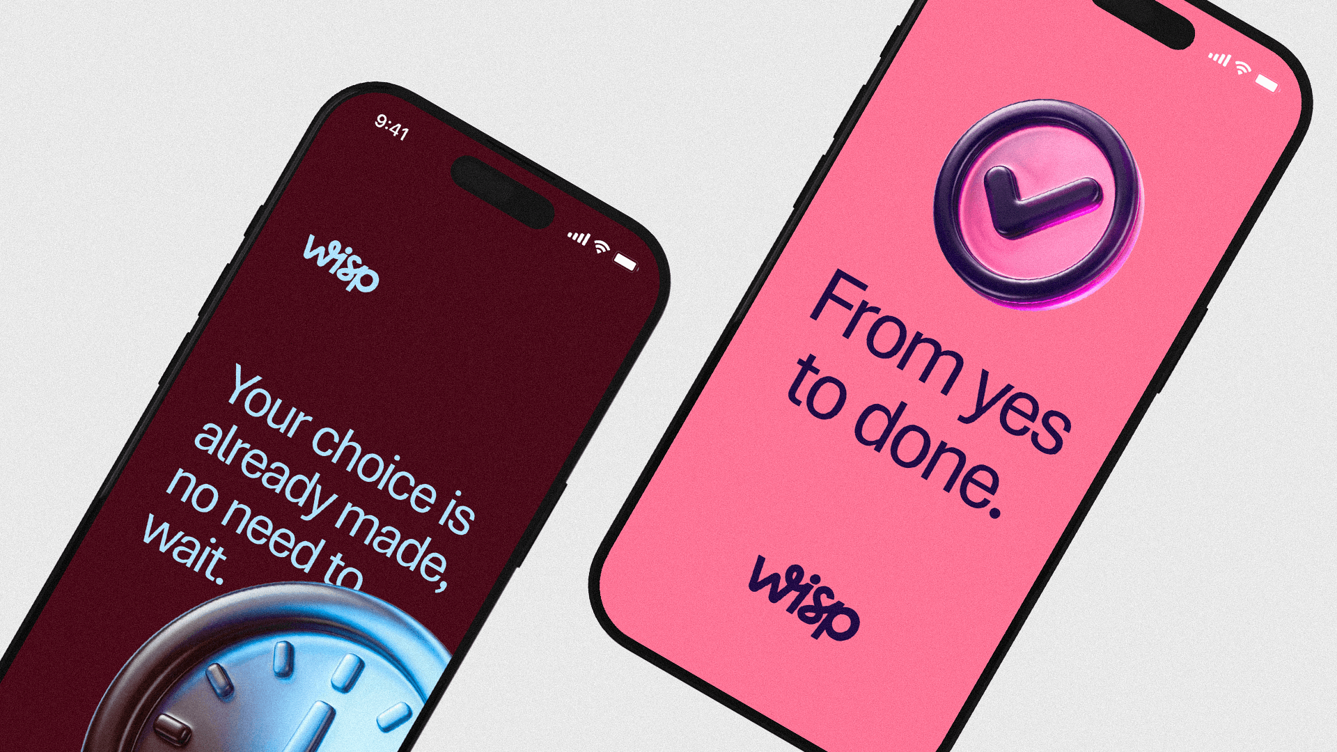Wisp campaign stickers and printed cards