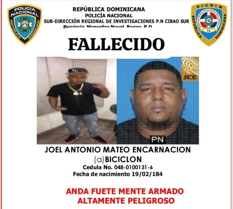 Cae abatido “Biciclón” durante enfrentamiento con agentes policiales en Samaná