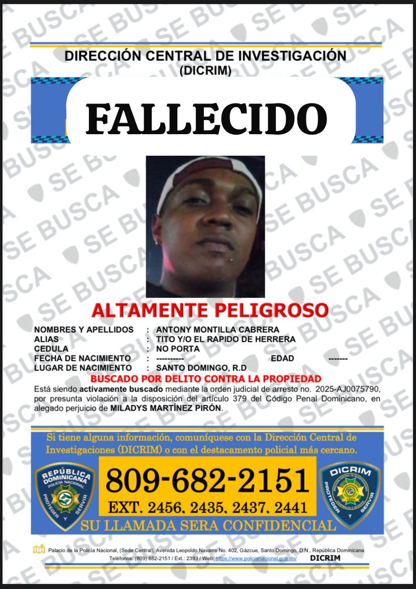 Policía Nacional reporta muerte de “El Rápido de Herrera” tras enfrentar patrulla; era buscado por múltiples delitos