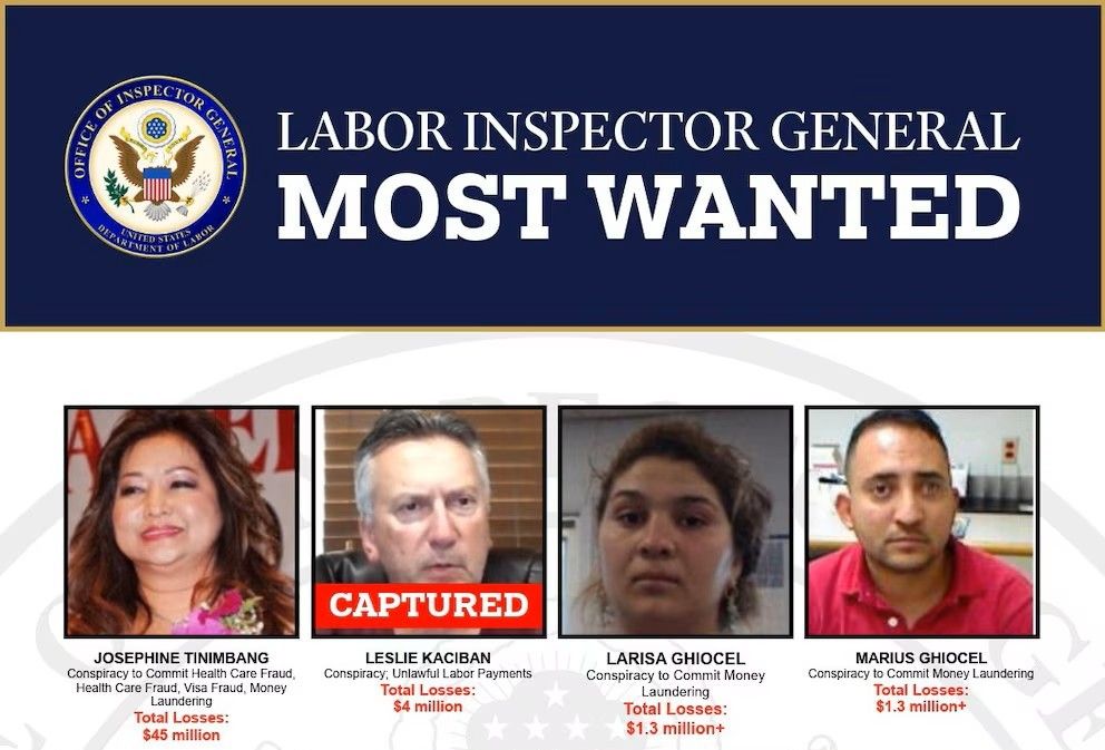Estados Unidos busca a 16 fugitivos por fraude laboral: uno fue detenido en Hungría.